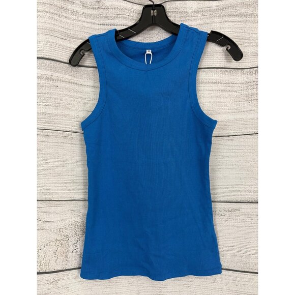 anrabess Tops - NWT Anrabess Sleeveless Ribbed Blue Tank Top Size M